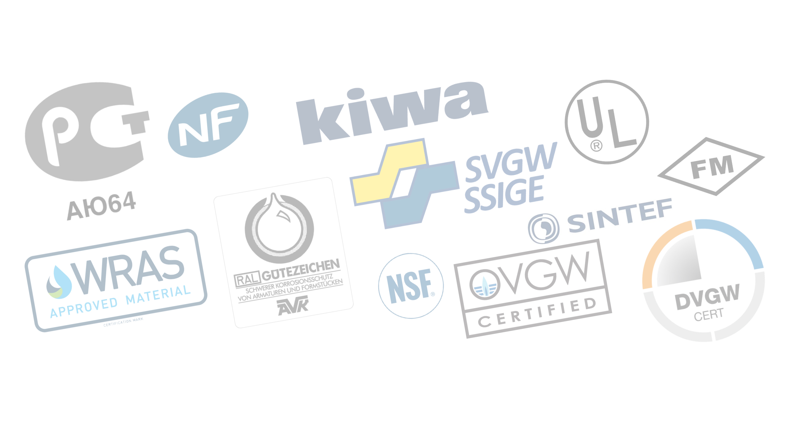 Logoer fra tredjepartsgodkendelser af AVK-produkter