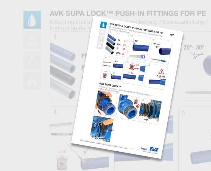 Montagevejledning til Supa Lock™ push-in fittings