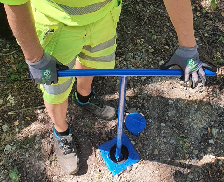 Underjordsinstallation af skydeventil med VIDI Positioner, der registrerer ventilens åbningsgrad